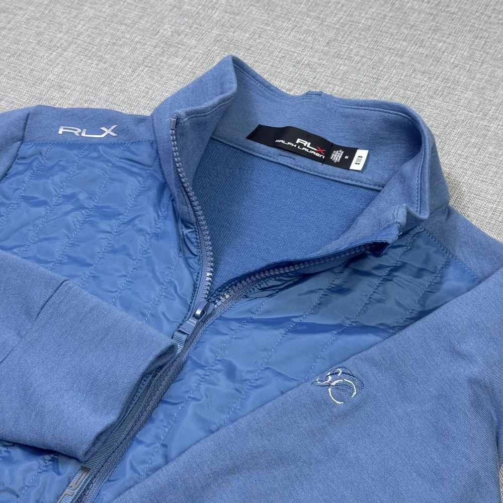 Ralph Lauren RLX Quilted Golf Jacket Women's M Blue Full Zip Insulated Stretch